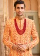 Chiffon Silk Anarkali Style Groom Sherwani